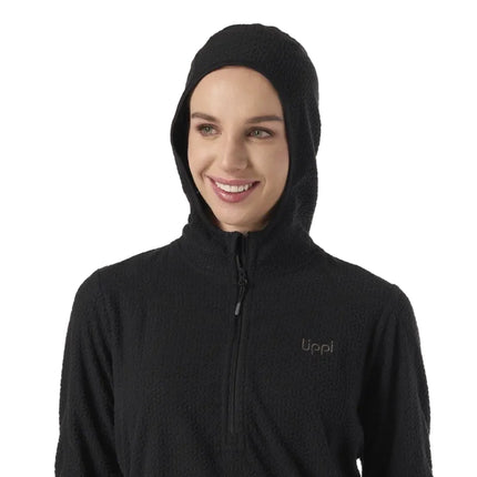 Poleron Mujer Jacaranda Nano-F 1/4 Zip Hoody Negro Lippi