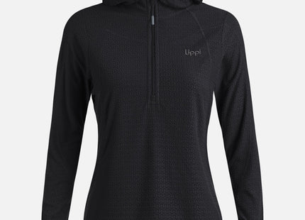 Poleron Mujer Jacaranda Nano-F 1/4 Zip Hoody Negro Lippi