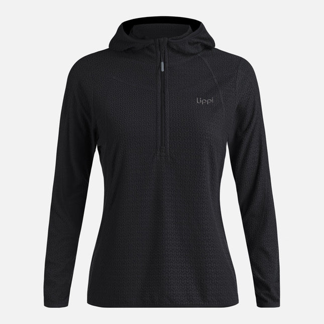 Poleron Mujer Jacaranda Nano-F 1/4 Zip Hoody Negro Lippi