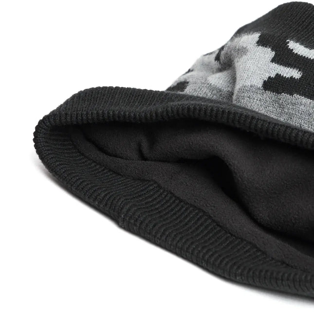 Cuello Doite Camo Unisex Negro Lana Merino Fleece Invierno