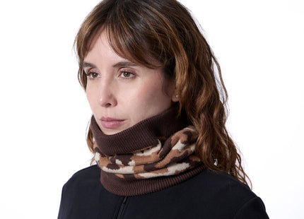 Cuello Doite Camo Unisex Marrón Lana Merino Fleece Invierno