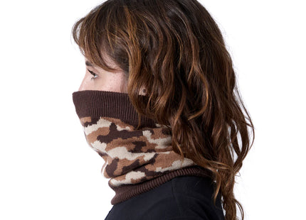 Cuello Doite Camo Unisex Marrón Lana Merino Fleece Invierno