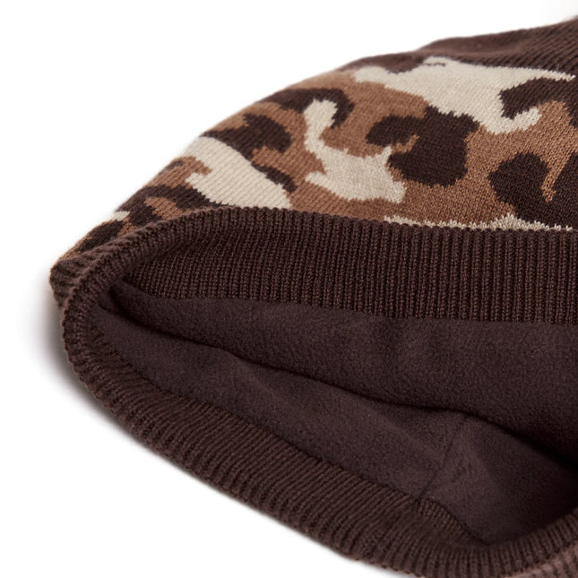 Cuello Doite Camo Unisex Marrón Lana Merino Fleece Invierno