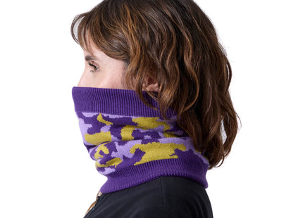 Cuello Doite Camo Unisex Morado Lana Merino Fleece Invierno