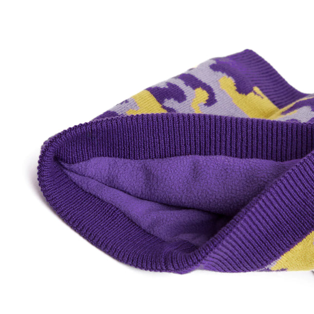Cuello Doite Camo Unisex Morado Lana Merino Fleece Invierno