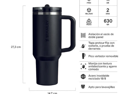 Quencher Stanley ProTour 2.0 Negro 1.18 Litros Hermético