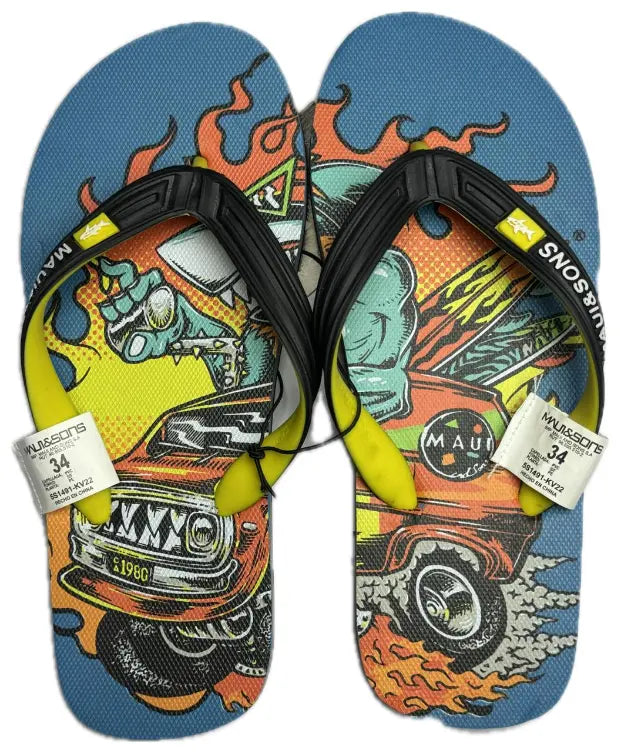 HAWAIANAS NIÑO MAUI AND SONS FULL PRINT BLUE