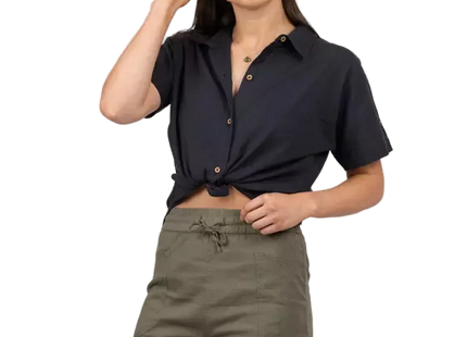 Gnomo Short Mujer Mirka Green Algodón Lino
