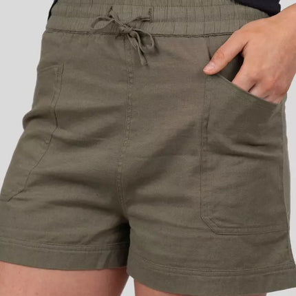 Gnomo Short Mujer Mirka Green Algodón Lino