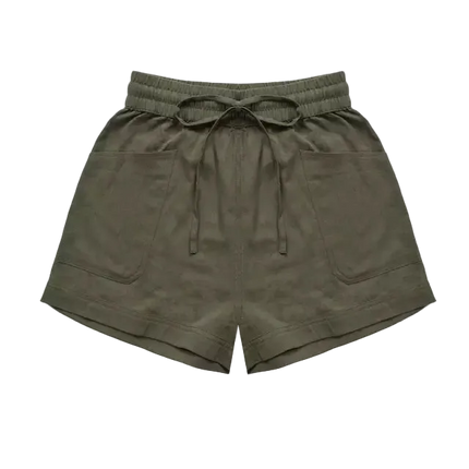 Gnomo Short Mujer Mirka Green Algodón Lino