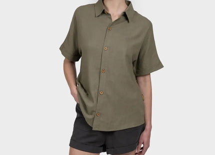 Camisa Gnomo Ginka Mujer Verde Claro Viscosa Lino Manga Corta