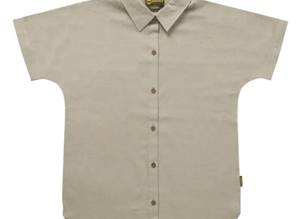 Camisa Gnomo Ginka Mujer Gris Oscuro Algodón Lino Manga Corta
