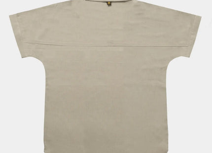 Camisa Gnomo Ginka Mujer Gris Oscuro Algodón Lino Manga Corta
