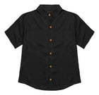 Camisa Gnomo Ginka Mujer Negro Lino Viscosa Manga Corta