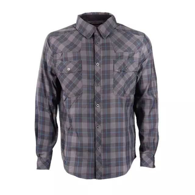 Camisa Lippi Mountain Towns Hombre Grafito Cuadrillé Manga Larga
