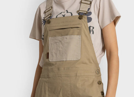 Jardinera Gnomo Kuvira Mujer Beige Algodón Spandex Bolsillos