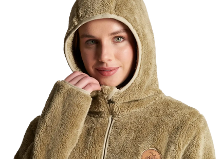 Polar Haka Honu Calur-Oso Mujer Café Shaggy Fleece Reciclado