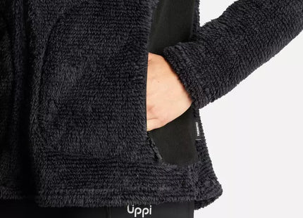 Polar Lippi Ferret Shaggy Pro Mujer Negro Full Zip Reciclado