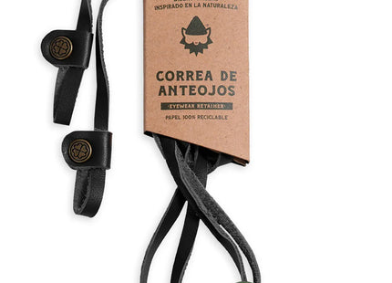 Strap Anteojos Gnomo Leather Biekep Cuero Negro Bronce 90cm
