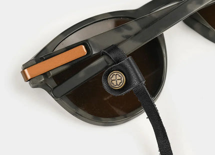 Strap Anteojos Gnomo Leather Biekep Cuero Negro Bronce 90cm