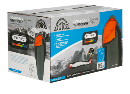 Saco De Dormir Doite Compacto Pluma Trekker Gris 4º a 0ºC|900 gr