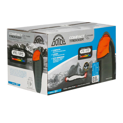 Saco De Dormir Doite Compacto Pluma Trekker Gris 4º a 0ºC