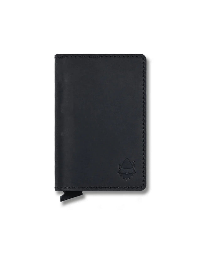 Tarjetero Gnomo Klupnis Cuero Negro Anti Clonación RFID