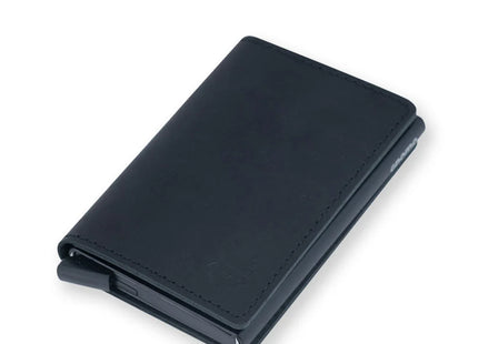 Tarjetero Gnomo Klupnis Cuero Negro Anti Clonación RFID