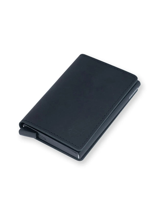 Tarjetero Gnomo Klupnis Cuero Negro Anti Clonación RFID