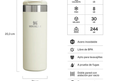 BOTELLA TÉRMICA STANLEY AEROLIGHT COLOR CREMA 473 ML