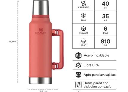 Termo Stanley Classic Vacuum Bottle Hot Coral 1.4 Lts