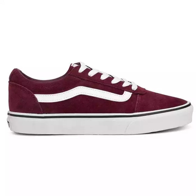 Zapatilla Vans Ward Mujer Vino Blanco Lona Ante Waffle