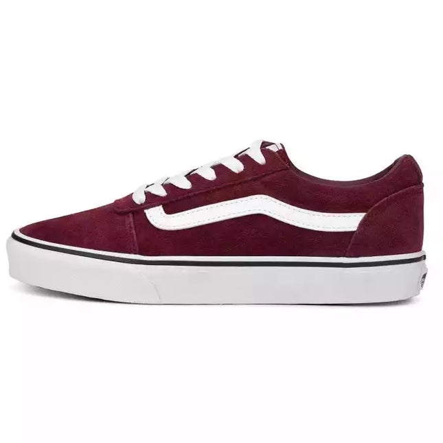 Zapatilla Vans Ward Mujer Vino Blanco Lona Ante Waffle
