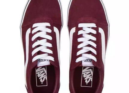 Zapatilla Vans Ward Mujer Vino Blanco Lona Ante Waffle