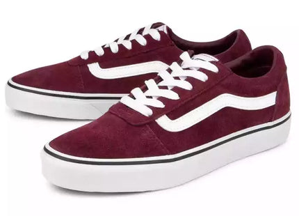 Zapatilla Vans Ward Mujer Vino Blanco Lona Ante Waffle
