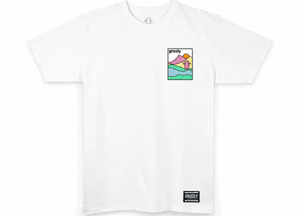 Polera Grizzly Acid Hike Hombre Blanco Skate Algodón