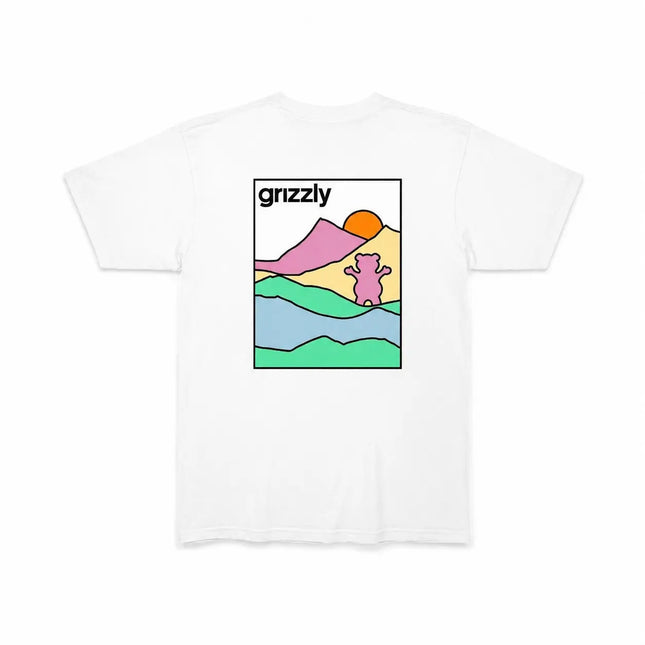 Polera Grizzly Acid Hike Hombre Blanco Skate Algodón