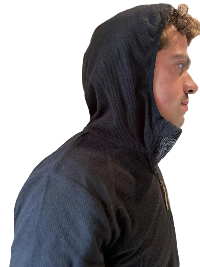 Poleron Haka Honu Taina Con Gorro Negro Tribales