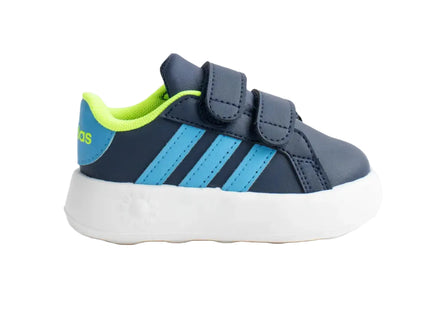 Zapatilla Adidas Grand Court 2.0 Bebé Azul Verde Velcro Reciclado