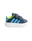 Zapatilla Adidas Grand Court 2.0 Bebé Azul Verde Velcro Reciclado