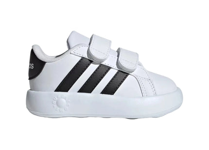 Zapatilla Adidas Grand Court 2.0 Niño/a Blanco Negro Velcro Reciclado Unisex