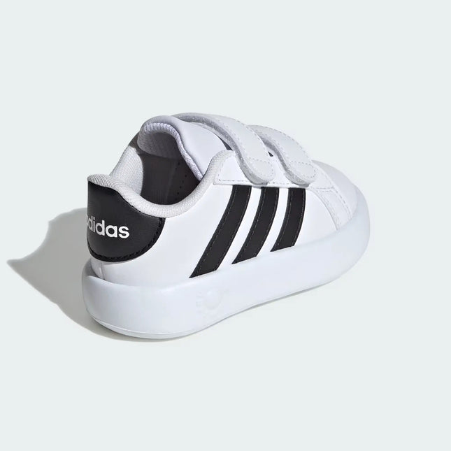 Zapatilla Adidas Grand Court 2.0 Niño/a Blanco Negro Velcro Reciclado Unisex