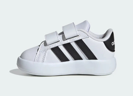 Zapatilla Adidas Grand Court 2.0 Niño/a Blanco Negro Velcro Reciclado Unisex