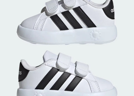 Zapatilla Adidas Grand Court 2.0 Niño/a Blanco Negro Velcro Reciclado Unisex