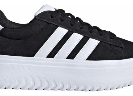 Zapatilla Adidas Grand Court Plataforma Mujer Negro Blanco Cloudfoam