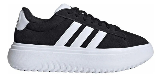 Zapatilla Adidas Grand Court Plataforma Mujer Negro Blanco Cloudfoam