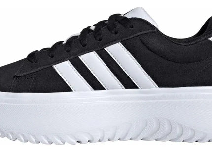 Zapatilla Adidas Grand Court Plataforma Mujer Negro Blanco Cloudfoam