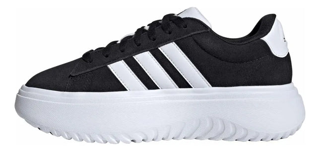 Zapatilla Adidas Grand Court Plataforma Mujer Negro Blanco Cloudfoam