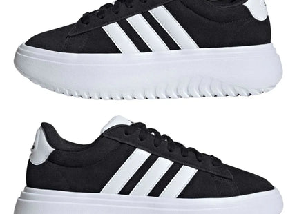 Zapatilla Adidas Grand Court Plataforma Mujer Negro Blanco Cloudfoam