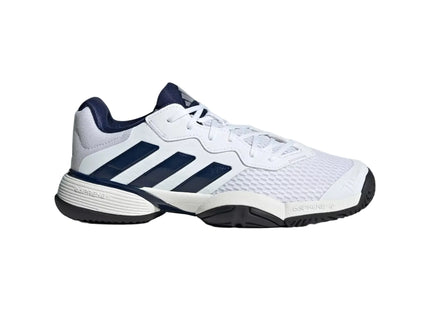 Zapatilla Adidas Barricade K Jovenes Blanco Azul Tenis Reciclado